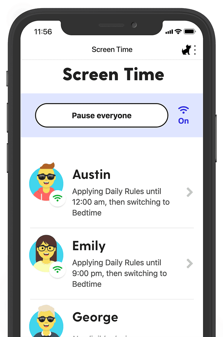 Bark screenshot of children's screen time monitoring