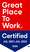 Great Place to Work Certified badge, July 2021 - July 2022