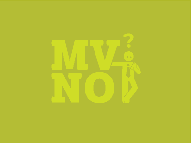 Text reads: MVNO? Illustrated outline of a man on looking at his phone with a question mark above his head.