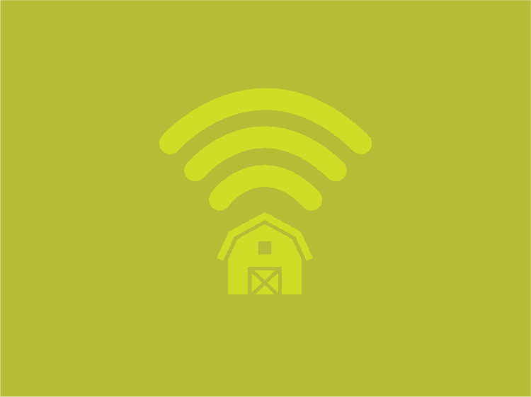 Graphic of a barn with a WiFi symbol coming from it