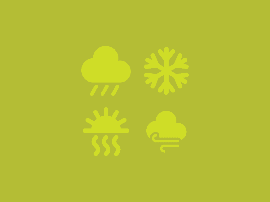 Image with rain, snow, sun, and wind symbols