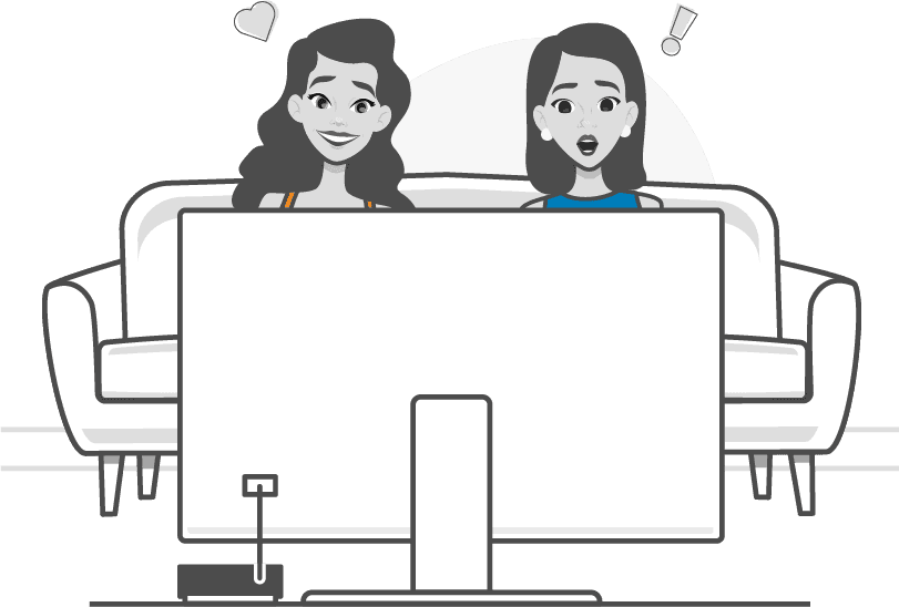 Couple on couch watching streaming TV