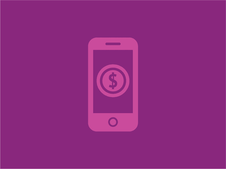 Graphic of a smartphone with a dollar sign on the screen