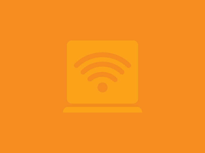 Image of a wireless home internet device with a WiFi symbol in it