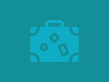 blue suitcase on darker blue background internet security while traveling
