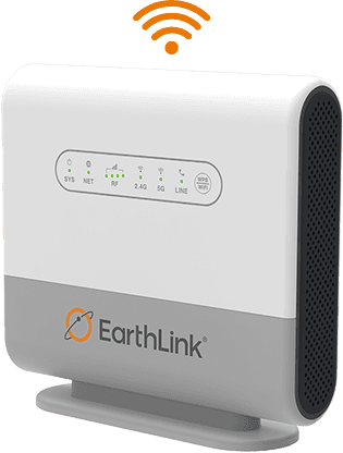 Front and side view of EarthLink Wireless Home Internet device.