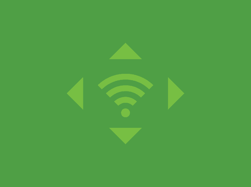 WiFi signal with four arrows pointing in each direction