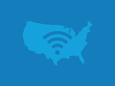Outline of the U.S. with a WiFi symbol in the middle