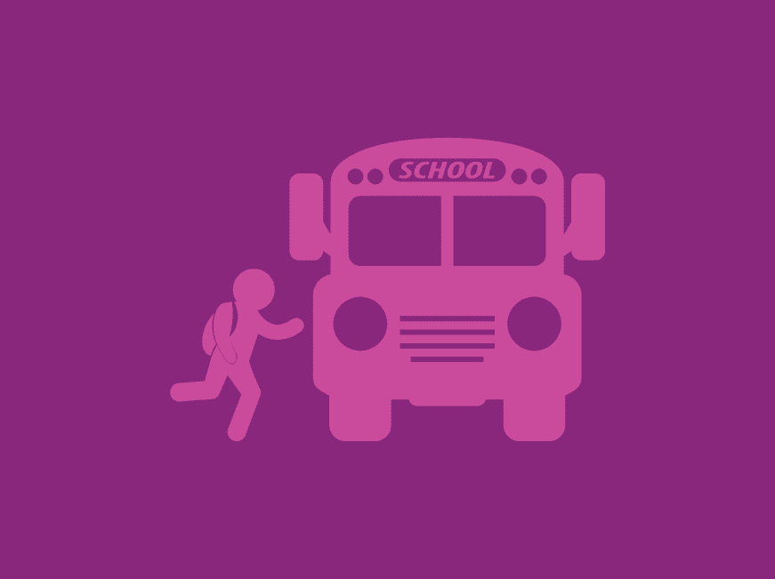 Illustration of a child getting onto a school bus
