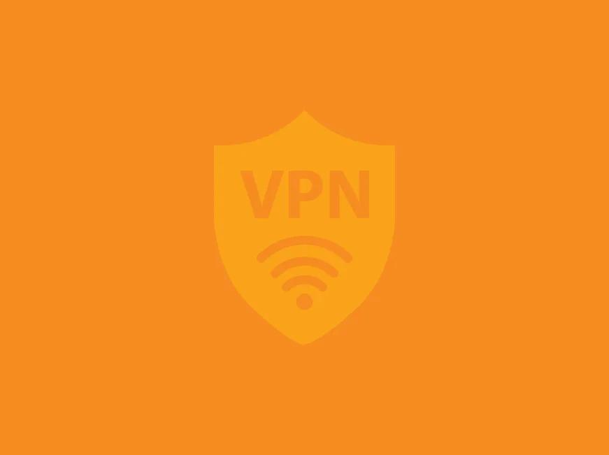 Illustration of a VPN badge above a WiFi signal